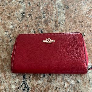 Coach Red zip Wallet New never used No tags